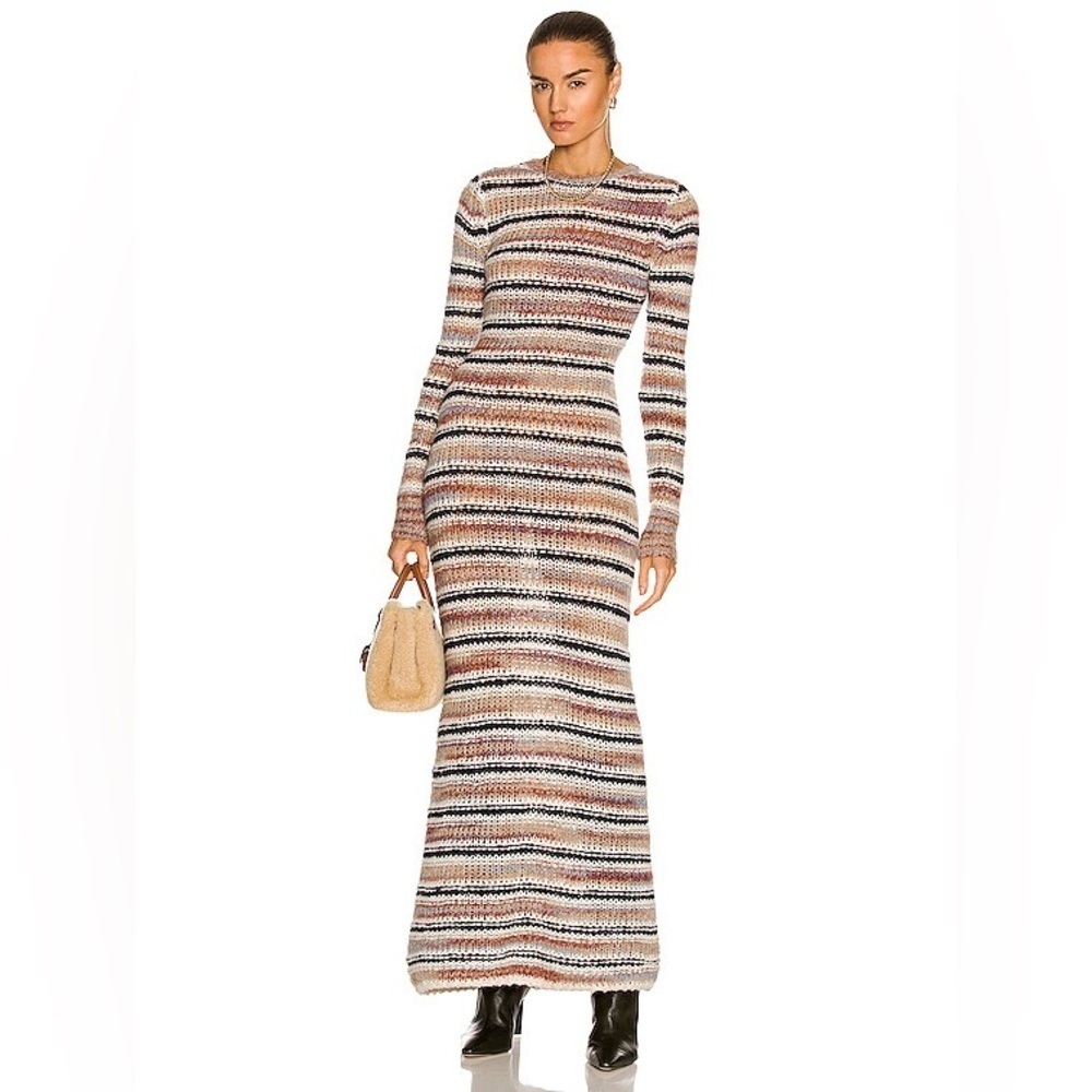 A.L.C. Multicolor Striped Long Sleeve Dress